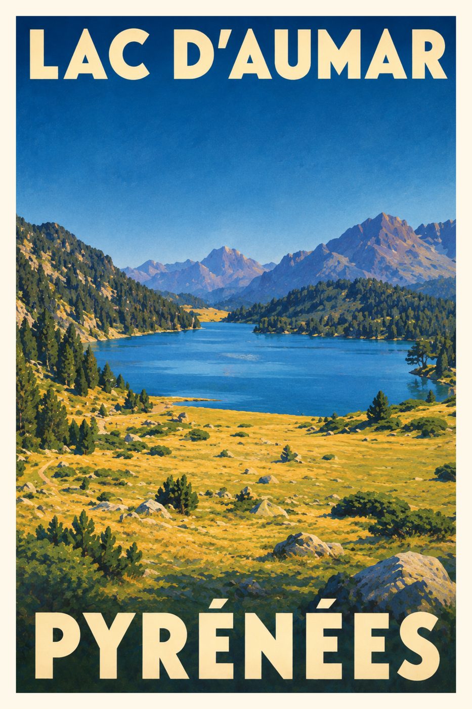 Affiche réalisée : Le lac d'Aumar, Pyrénées