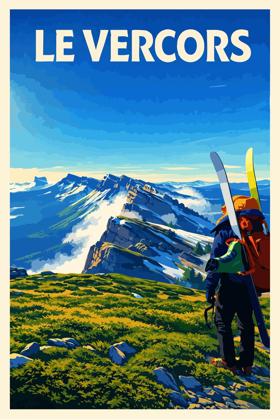 Affiche réalisée : Le Vercors, en ski de randonnée